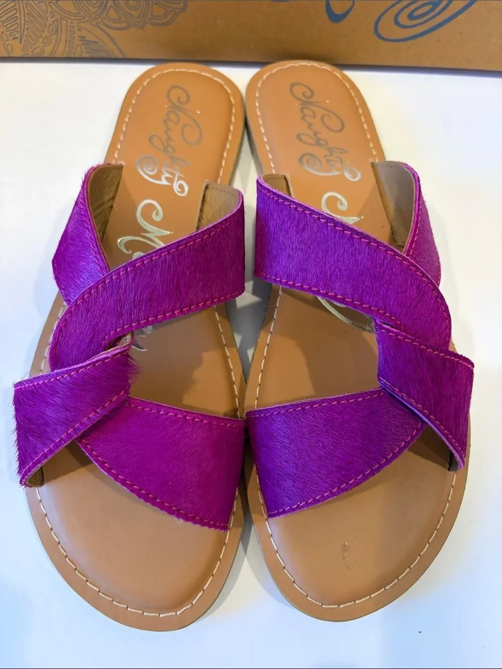 naughty monkey Women's Magenta Cross-Strap Sandals